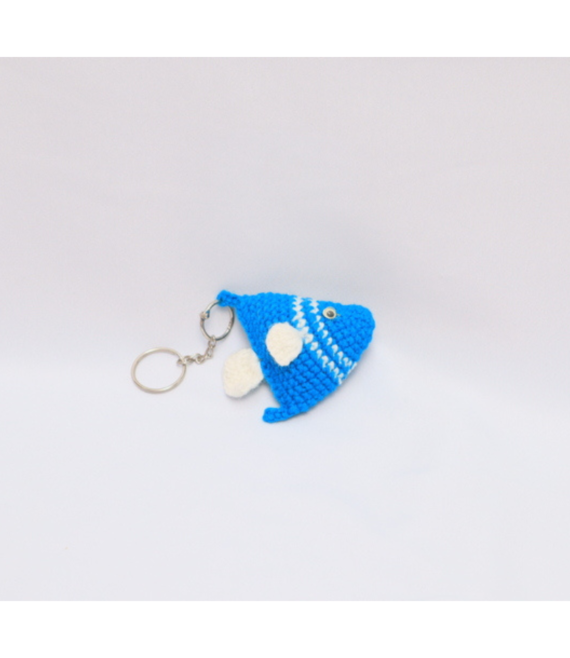 keychain ikan biru